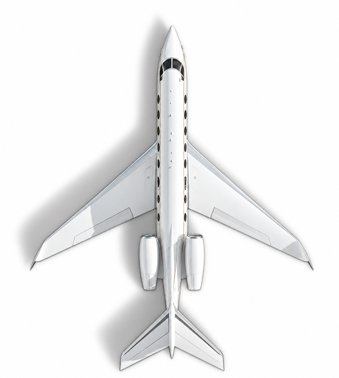 Illustrative top view of a Gulfstream aircraft